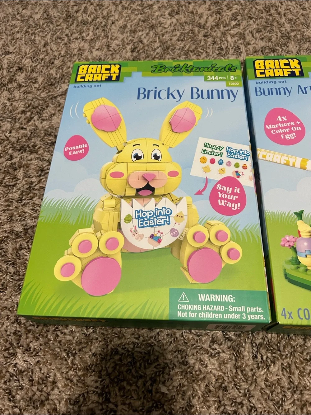Brick Craft Bricky Bunny & Bunny Artist Building Set - Yellow & Blue
